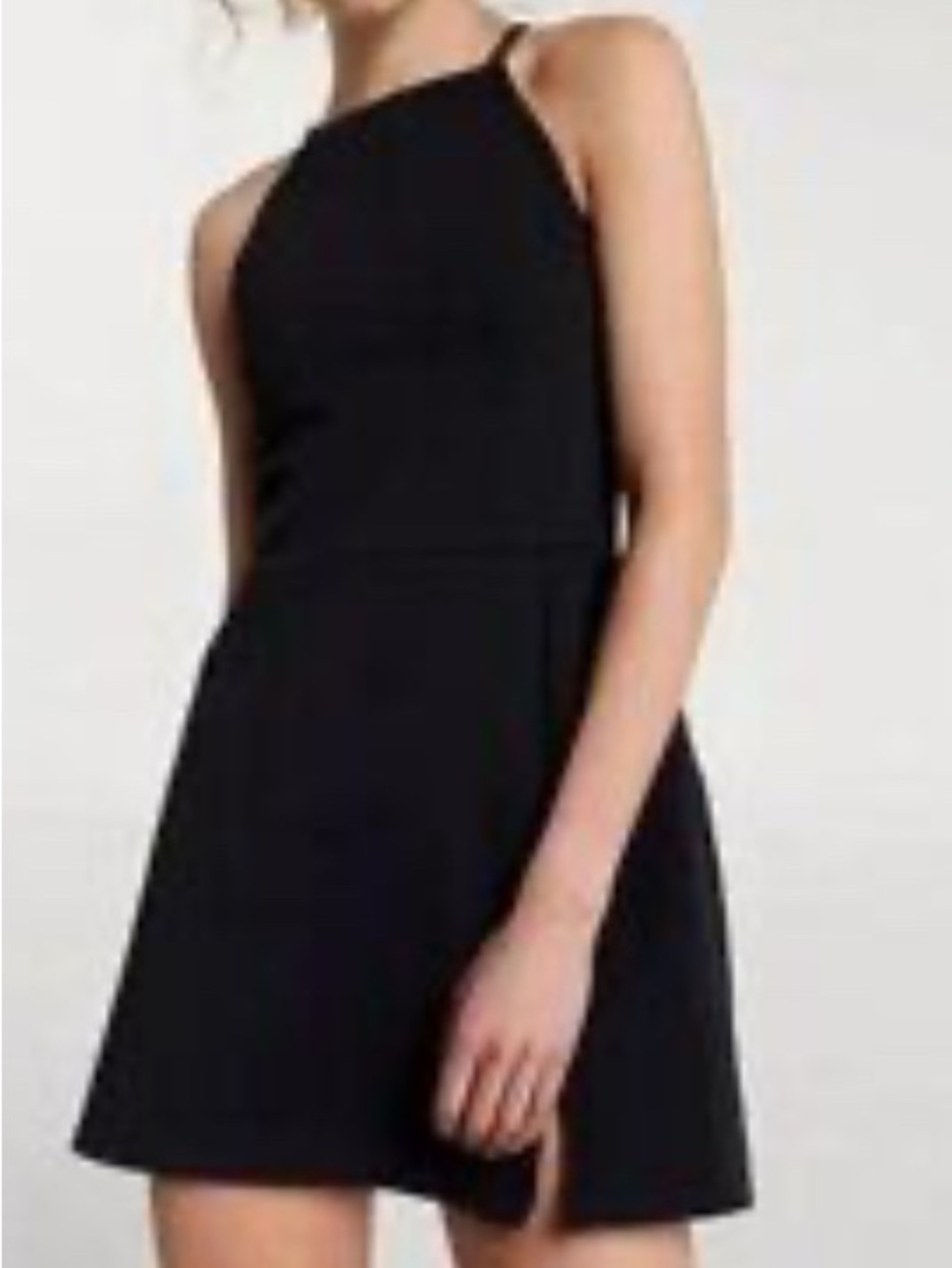 CALIA Women's Carbon Black Apron Neck Exercise Dress.